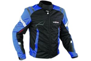 A-PRO Giacca Sport Touring Moto Cordura CE Protezioni Sfoderabile Scooter Blu L