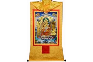 Gandhanra Thangka Tibetano - Il Buddha Maitreya Thangka - Arazzo di Buddha a Stampa Dorata per Decorazione Zen, Meditazione, Rilassamento Spirituale e Pace