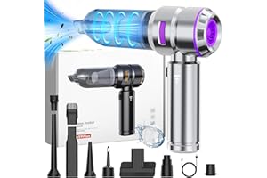 Sporvet Aspirateur à Main,16000 Pa 4 in 1 Aspirateur Voiture Puissant sans Fil avec Affichage LED, Aspirateur Portable USB Rechargeable pour Poils d'animaux, Voiture, Maison