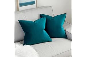 MIULEE welurowa poszewka na poduszkę, dekoracja na sofę, brzeg, super miękka, dekoracja domu, salonu, sypialni, na sofę, kliknięcie, 40 x 40 cm, 2 sztuki, niebieski