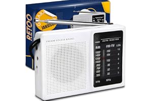 Retoo FM/AM radio bärbar transistorfrekvensregulator utmärkt mottagning antenn för äldre personer julklapp teleskopisk antenn