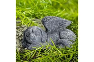 DiDiBirDi Kamień pamiątkowy dla psa, anioła, dla psa, markera, hołd, statuetka dla psa, do wnętrz, prezent na utratę psa, śpiąca figurka anioła z żywicy syntetycznej