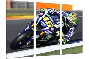 CUADROS CAMARA Poster Fotográfico Moto Valentino Rossi, Motorista, Yamaha, Carretera Tamaño total: 97 x 62 cm XXL