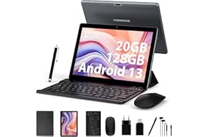 FORUSER Tablet 10 Pollici Android 13,Tablet in Offerta Octa-Core 2.0 GHz, 5GWiFi/BT5.0, 20GB RAM+128GB ROM(TF 1TB), Dual Camera 8000mAh,Tablet con Tastiera,penna,mouse(Grigio)