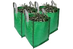 SACKMAKER Garden Waste Bags - 120 Litre - 1 to 5 Sacks - PREMIUM GRADE - Industrial Fabric and Handles - Heavy Duty Garden/Green Waste Sacks (3 sacks)