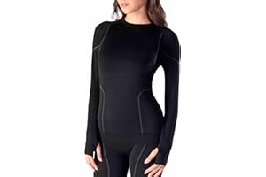 Risalti Maglia Termica Donna Manica Lunga Merino Tech - Maglie Termiche Donna a Compressione in Lana Merino, Intimo Termico Donna Invernale, Termica Donna Senza Cuciture - Made in Italy