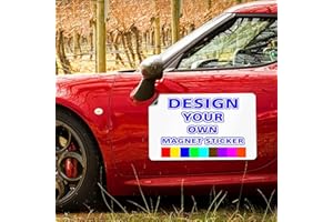 QSUM Pegatinas magnéticas personalizadas, hojas magnéticas para coche, imprimen tu propio diseño, imagen/texto, letreros magnéticos para nevera, vehículo, pizarra blanca y publicidad (20 x 60 cm)