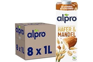 ‎ALPRO Alpro Hafer-Mandeldrink – Vegan und milchfrei – Von Natur aus laktosefrei – 8 x 1 l