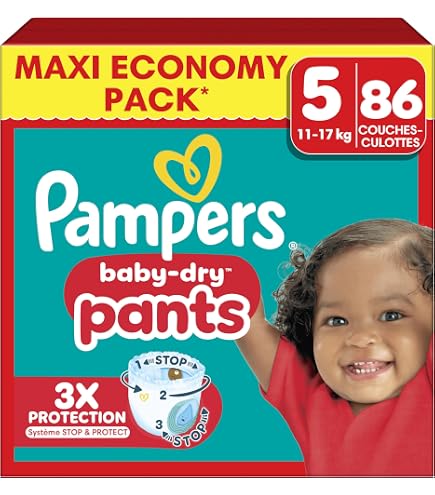 Pampers Pantalon Baby Dry Night Taille 5 - 35 Pièces - Protection Nuit Jusqu'à 12 Heures
