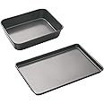 MasterClass Bakeware Set with Deep Roasting Tin and Large Baking Tray with PTFE, PFOA and BPA Free Non Stick, Robust 1mm Thick Carbon Steel, 2 Pieces