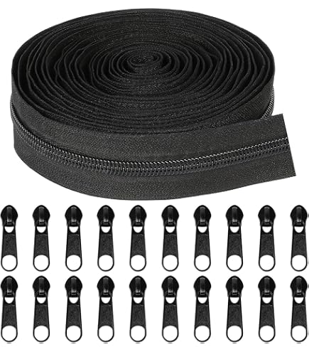 YOYEAH Endlos-Reißverschluss Nylon – 10 M Lang, 3 Cm Breit, Mit 20 Schiebern, Meterware
