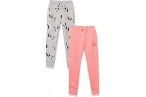 Amazon Essentials Disney | Marvel | Star Wars | Princess Pantaloni Sportivi Jogger in Pile Bambine e Ragazze, Pacco da 2