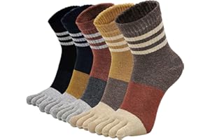 LOFIR Calcetines Divertidos de Algodón para Mujer Calcetines con Dedos Separados, Calcetines con Dibujos de Animal Perro Gato, Calcetines Invierno, talla 36-41, 5 pares