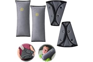 TOGTHERKINGS 2 Funda Cinturon Coche Protector 2 Almohadillas para Cinturón Cojín de Coche,Auto Almohada Para Cinturón,Protector Cinturon Coche Niños,Cinturones Coche para Viajes Niños Bebés Adultos (Gris)