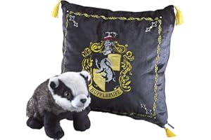 The Noble Collection Hufflepuff House Mascot & Cushion by Officially Licensed 13in (34cm) Harry Potter Toy Dolls Hufflepuff Badger Mascot Plush - for Kids & Adults