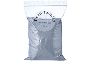 Deko-JunKies Sabbia Decorativa per bricolage, Sabbia di Quarzo fine (Grigio Chiaro)