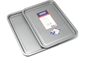 Baking Tray Twin Pack, British Made with Teflon Non Stick by Lets Cook Cookware