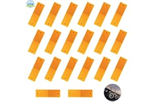 LIANGDIAN 20Pcs Rectangular Reflectors - Car & Truck Rear Reflectors, Self-Adhesive, Orange
