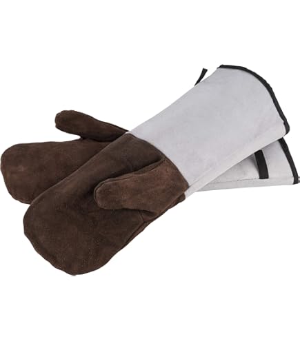 Linwnil Ofenhandschuhe Aus Baumwolle - Hitzebeständig Bis 43,2cm Für Backofen & Grill