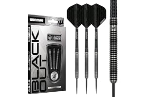WINMAU Blackout professionell stålspets volfram dartpilar med flyg och handtag (vågor)