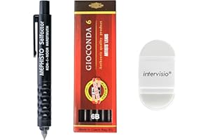 Koh-I-Noor 5301 Portaminas de 5,6 mm - Porta Minas Moderno de Plástico con Juego de Minas de Grafito 4865 6B y Borrador Sacapuntas intervisio - para el Colegio, la Oficina, Escritores, Artistas