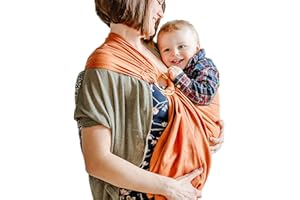 Shabany® - Ring Sling Tragetuch - 100% Bio Baumwolle - Babybauchtrage für Neugeborene Kleinkinder bis 15 KG - inkl. Baby Wrap Carrier Anleitung - rot (loves)