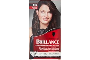 Schwarzkopf, Brillance stałe farbowanie, odcień włosów, intensywny krem barwnik z odżywczy odżywczy Diamond Shine, Białe włosy pokrywa, odcień 880 ciemnobrązowy