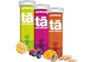 TA ENERGY - PACK x3 Tubes - Pastilles d'hydratation - Sels Minéraux - Vitamines - Faibles en calories - Réduit les crampes - MADE IN FRANCE (Citron/Fruit-Rouge/Tropical, Pack x3 Mix)