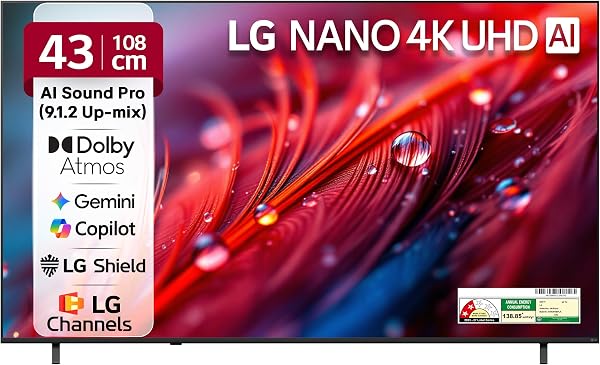 LG 108 cms (43 inches) U8 AI Series 4K Ultra HD (3840 x 2160) Smart webOS LED TV 43NU870BPLA 2026