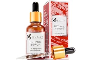 ECLAT SKINCARE EL GANADOR 2022* Suero de Retinol AVANZADO (2,5%) para Rostro/Cuello/Ojos - SUERO ANTI-EDAD 5X MÁS POTENTE PROCESADO EN FRÍO con vitamina A pura - 100% VEGANO/DERMATOLÓGICAMENTE DESARROLLADO