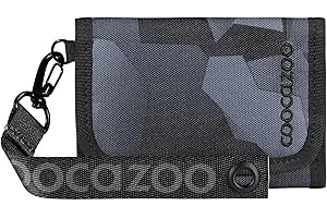 coocazoo Geldbörse, Grey Rocks, schwarz-grau, Portemonnaie mit Sichtfenster innen & außen, Münzfach & Kartenfächern, Klettverschluss, ab der 3. Klasse