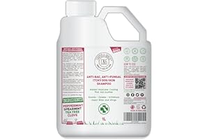 C&G PETS Dog Shampoo For Itchy Skin Antibacterial And Antifungal | Natural Medicated Low Lather Safe Formula | Fast Absorbing and Skin Cooling First Aid | Great For Cuts Grazes Skin Irritation