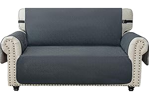 Ystyle Copridivano 2 Posto Con Braccioli, Sofa Cover Antigraffio Gatto Cani, Copertura Divano Universale, Copridivani Mobili Protector, Salvadivano Antiscivolo Antimacchia, Grigio Scuro