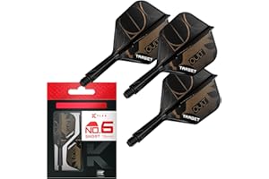 Target Darts K-Flex Cult Ailes et tiges de Fléchettes, N° 2 / N° 6 | Lot de 3 Système Intégré d'ailes et de Tiges Kflex, Moulée Tout-en-Un Tige – Disponible en Longueurs Court, Intermédiaire et Moyen