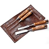 LIBRATON Chisels Set of 4 Professional Chisels for Wood | Polyethylene dust jacket to prevent deformation