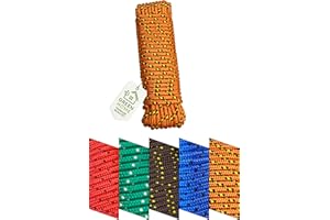‎GREEN HOME Green Home Seil 8 mm 20 m - Polypropylenseil PP, Festmacherleine, Allzweckseil, Strick, Gartenseil, Outdoor - Bruchlast: 700kg, 20m x 8mm (1, orange-schwarz)