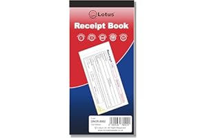LOTUS Quittungsbuch NCR, 70 x 145 mm, mietenbuch, Durchschlagsbuch, 2-teilig, kohlenstofffrei â€“ DNCR-8002 (1 Buch)