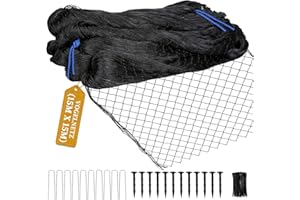 MOKHT 15m x 15m Vogelschutznetz, Vogelnetz mit 5cm Feinmaschig für Gartennetz, Wiederverwendbar Teichnetz als Katzennetz für Balkon, UV-beständig Obstbäumenetz für Hühnerzaun mit 12 Bodenanker