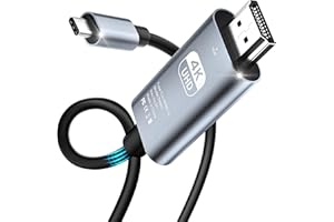 AEAOA Câble USB C vers HDMI 4K 60Hz, Adaptateur Vidéo UHD Type C pour Apple iPhone 15/16 Pro Max, iPad Pro/Air, MacBook Pro/Air, Surface, Samsung Galaxy, 2 m