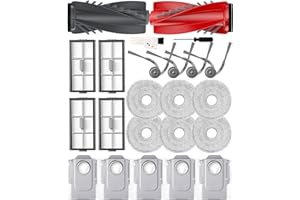 ‎IROBACC iRobacc 23 Stück Zubehör für Roborock Saros 10R/Qrevo CurvX/Qrevo Curv 2 Pro Saugroboter, 2 Hauptbürsten, 4 Seitenbürsten, 5 Staubbeutel, 4 HEPA-Filter, 6 Wischpads usw.