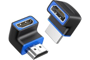Cable Matters 8K Vinklad HDMI 2.1-Adapter, 90°/270° | Kombipack med 48 Gbps, 8K@60Hz, 4K@240Hz och HDR; HDMI hane till hona