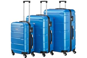 Zelsius Koffer Set 3 Stück, Blau | ABS Hartschalenkoffer mit Zahlenschloss, Doppelrollen und Innen Trennwand | Trolley, Koffer Groß, Luggage Set, Handgepäckkoffer, Hartschalenkoffer Set 3 teilig
