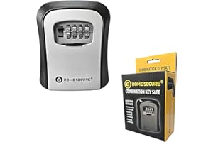 HOMESECURE Home Secure™ Wall Mounted Outdoor Key Safe – Weather-Resistant Key Storage Box with 4-Digit Resettable Lock – Secure Spare Key Holder for Outside - 95 x 115 x 40mm