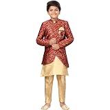 Ahhaaaa Ethnic Printed Embroidery Sherwani and Pyjama for Boys