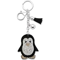 AuPra Flamingo Tassel Keychain - Pink Rhinestone, Bling Crystal Bag Clip, Gift For Women, Girls, Mom, With Present Bag