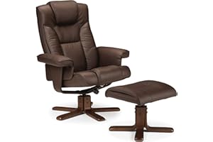 Obrotowy fotel wypoczynkowy i stołek Julian Bowen Malmo brązowy