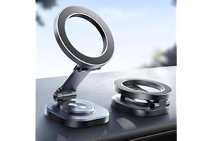 JOYROOM Całkowicie metalowy uchwyt samochodowy Magsafe [składany stop i obrót o 360°] uchwyt samochodowy do iPhone'a na deskę rozdzielczą z magnesami 20XN55, magnetyczny uchwyt samochodowy do telefonu