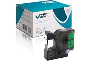 Specmark Compatible avec DYMO D1 45019 Ruban Encreur 12 mm x 7 m Noir sur Vert (S0720590) pour Imprimante LM Manager LP Point LW Writer DUO