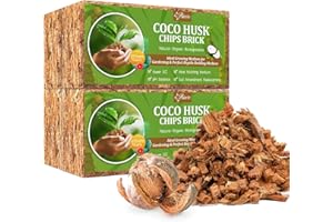 Riare 4 Pack Coco Husk Chips for Plants Organic Coco Chips Substrate High Expansion Coconut Substrate Coco Coir Mulch for Garden Flowers, Herbs, Planting