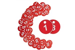 STAYMAX Etiquetas de números de identificación de plástico, etiquetas grabadas, etiquetas de identificación sin llaveros (1-200, rojo)
